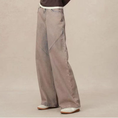 Pantaloni in denim, con cintura alta e gambe rette