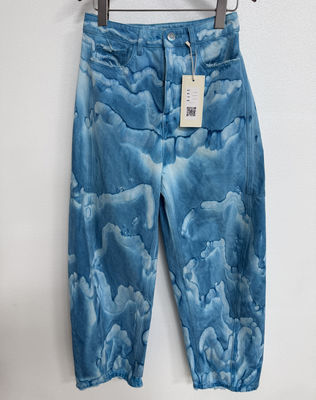 Lettere grassone Stampa vivace cravatta colorante denim fondo cravatta jeans colorante uomo