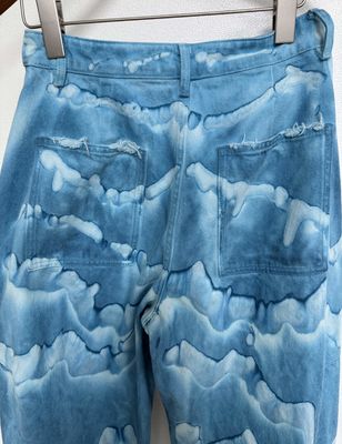 Lettere grassone Stampa vivace cravatta colorante denim fondo cravatta jeans colorante uomo