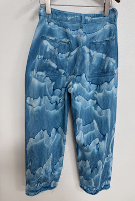 Lettere grassone Stampa vivace cravatta colorante denim fondo cravatta jeans colorante uomo