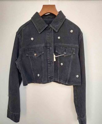 Vintage Eleganza Giubbotto in Denim Tagliato Moderno Edgy Cerca Vari Abiti