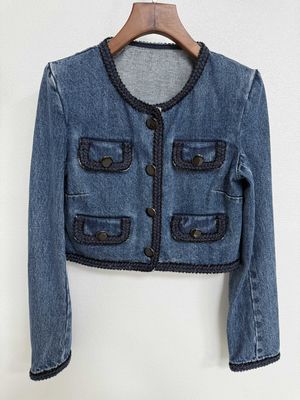 Abbigliamento da denim lavato Blazer jeans Blazer con un look di fascia alta strutturato