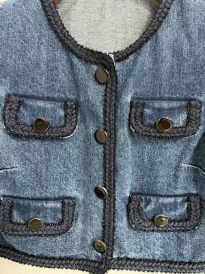 Abbigliamento da denim lavato Blazer jeans Blazer con un look di fascia alta strutturato