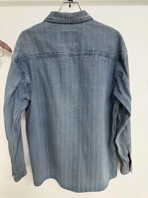 Maglietta vintage in jeans con stili jacquard